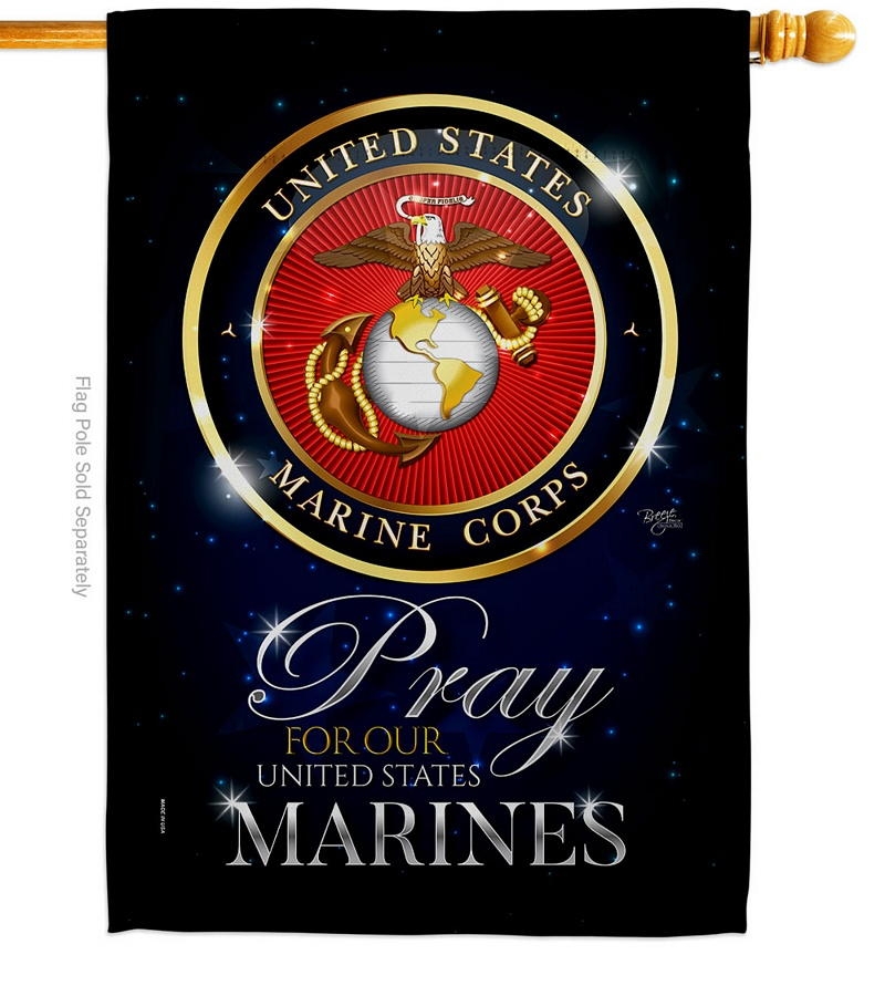 Pray United States Marines House Flag