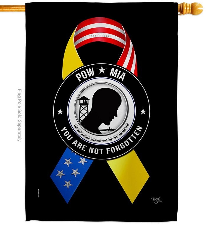 Support POW MIA Troops House Flag