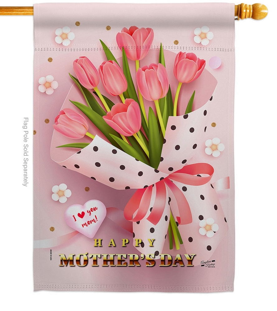 Mommy Day Bouquet House Flag