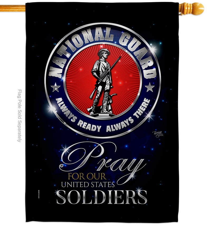 Pray United States Soldiers Decorative House Flag