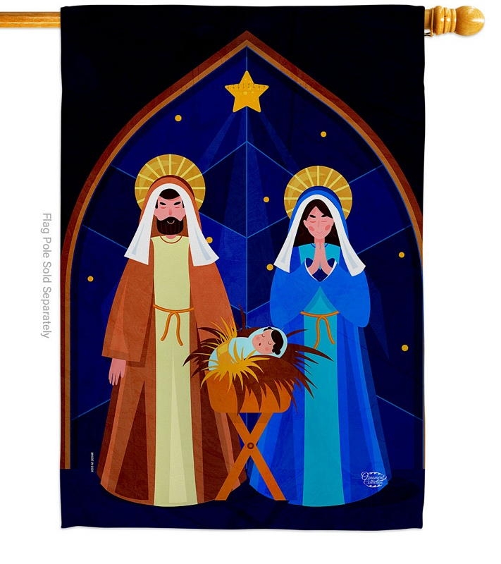 Nativity Of Jesus Decorative House Flag