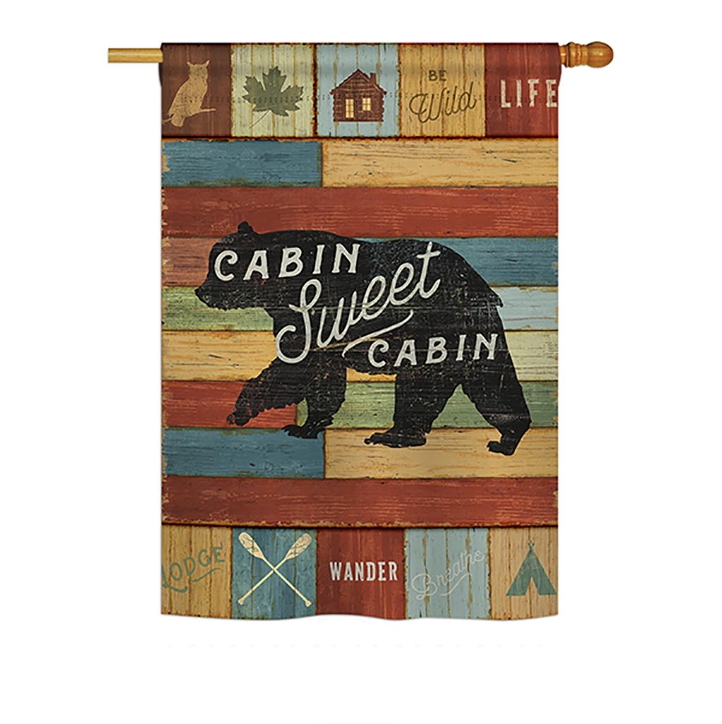 Cabin Sweet Cabin House Flag