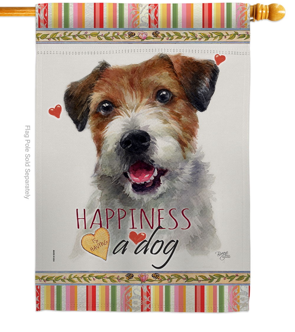 Parson Russell Terrier Happiness House Flag