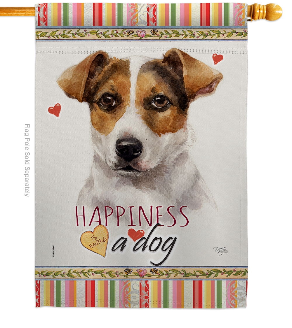 Russell Terrier Happiness House Flag
