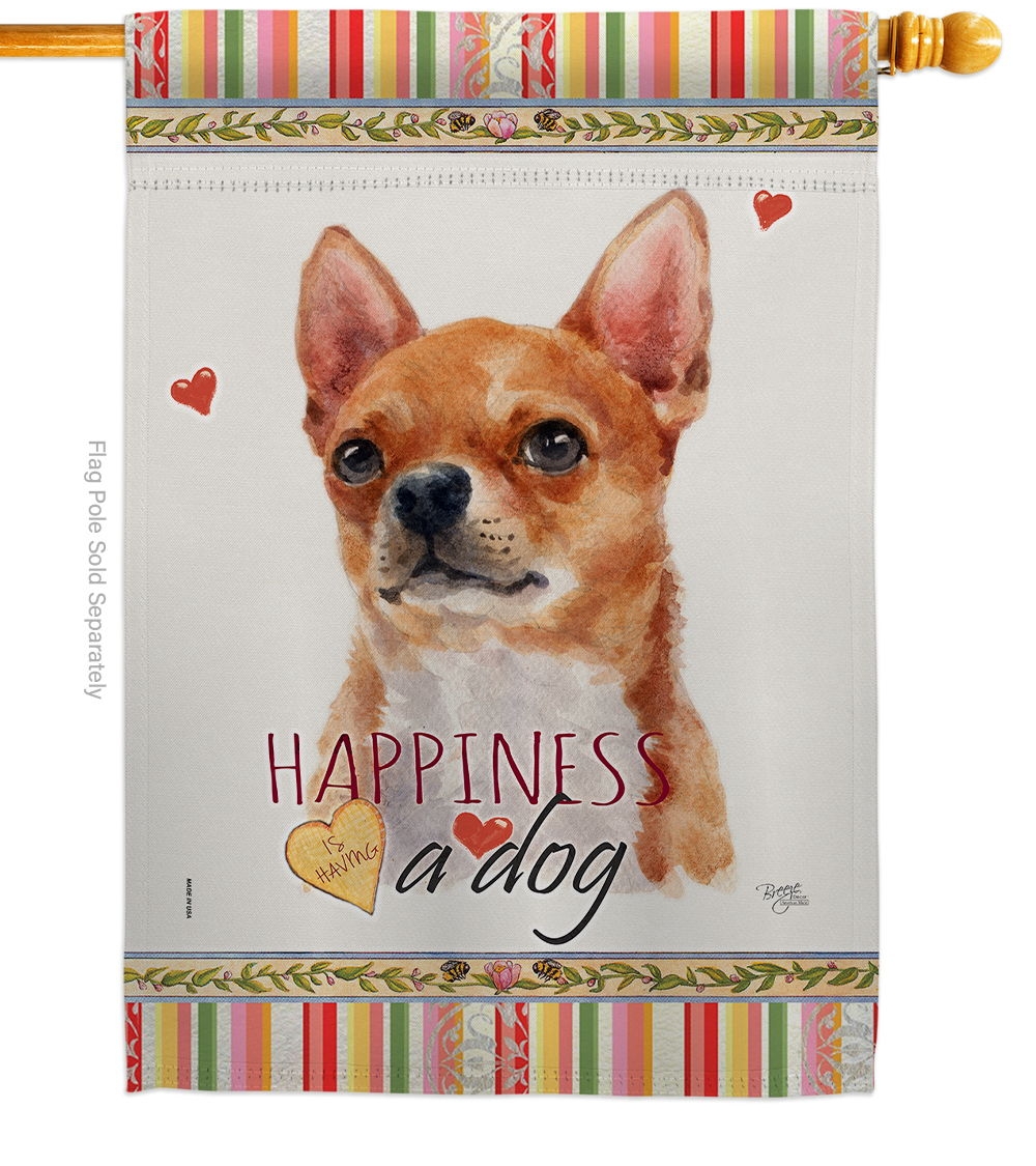 Shorthair Chihuahua Happiness House Flag