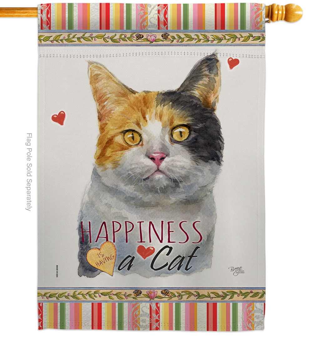 Dilute Calico Happiness House Flag