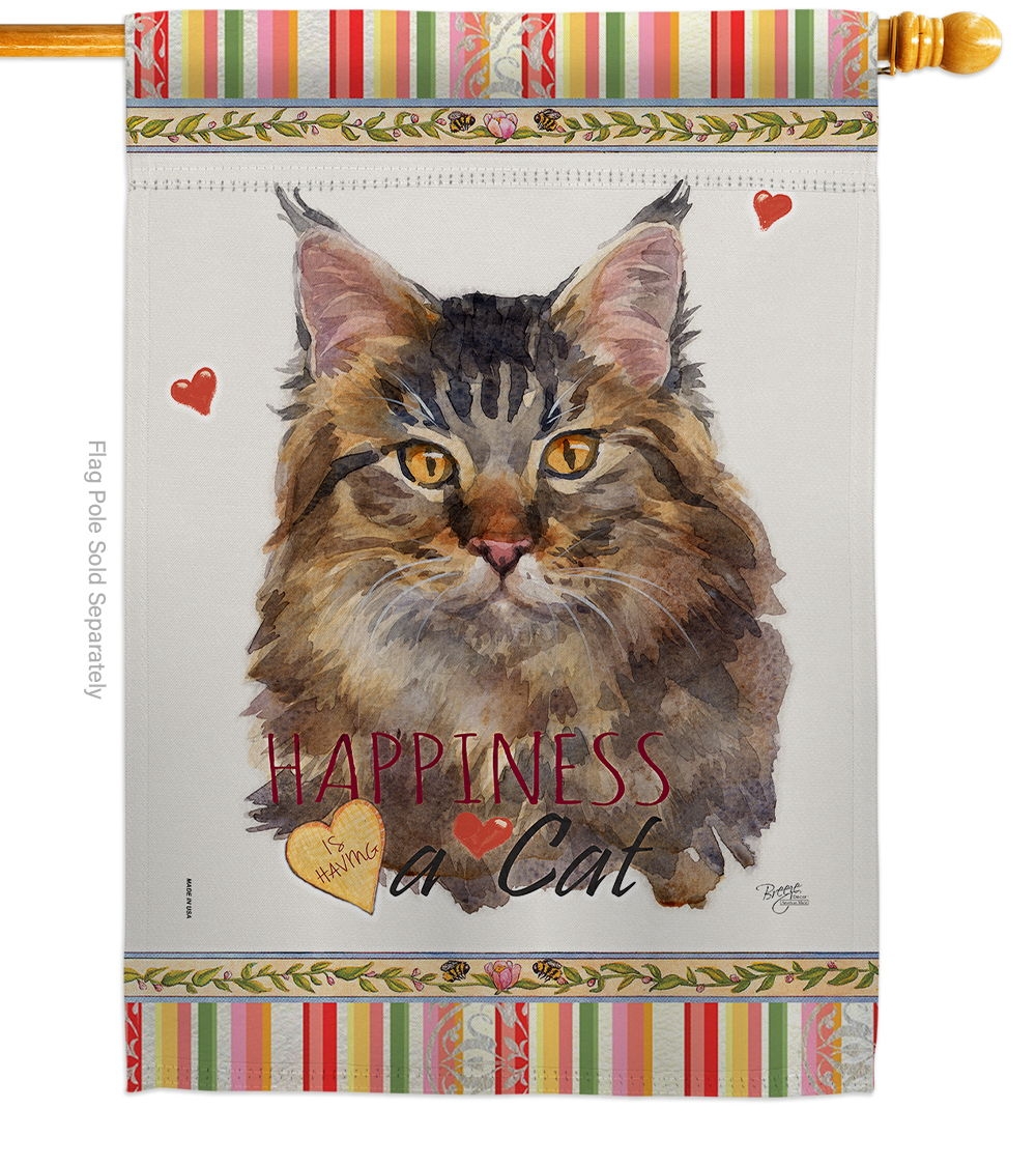 Maine Coon Happiness House Flag