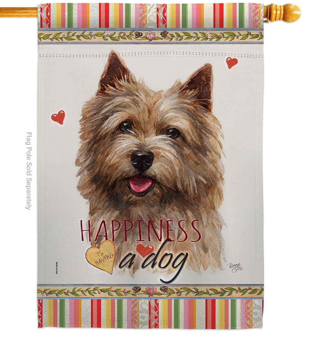 Norwich Terrier Happiness House Flag