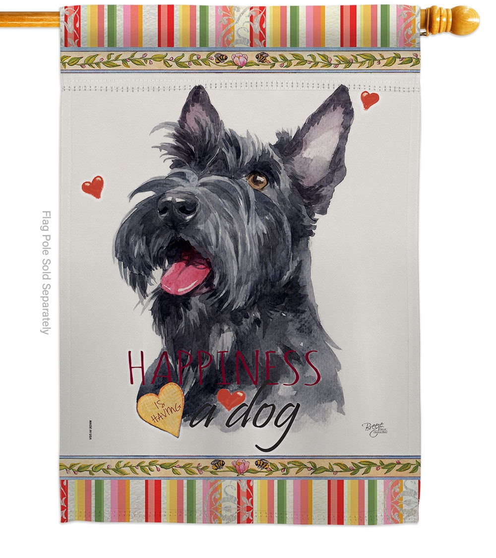 Scottish Terrier Happiness House Flag