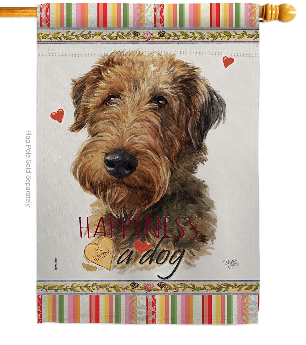 Welsh Terrier Happiness House Flag