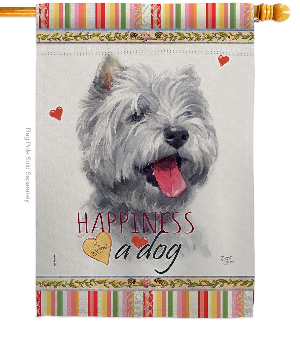 Westie Happiness House Flag
