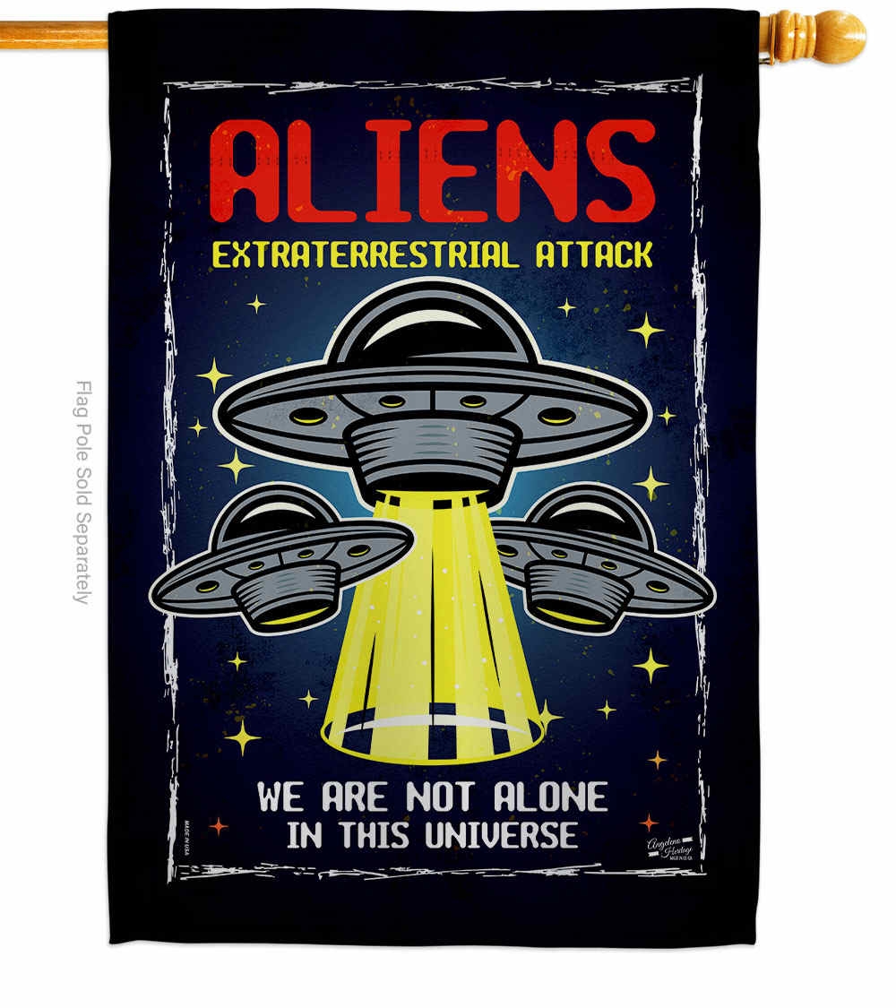 Aliens Attack House Flag