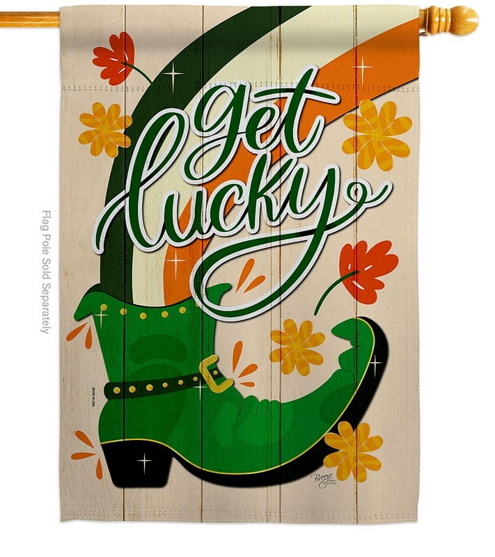 Get Lucky Boot House Flag