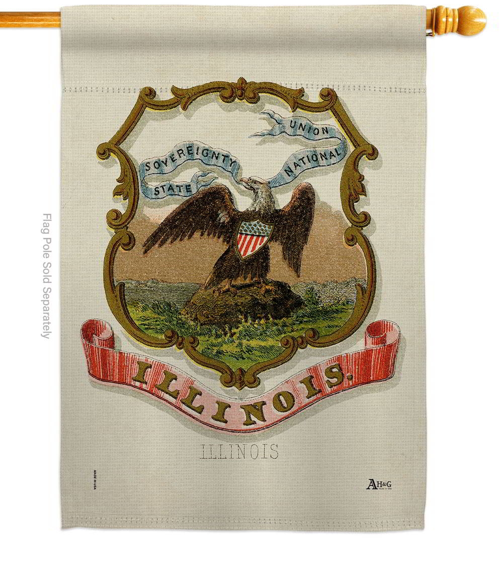 Coat Of Arms Of Illinois House Flag