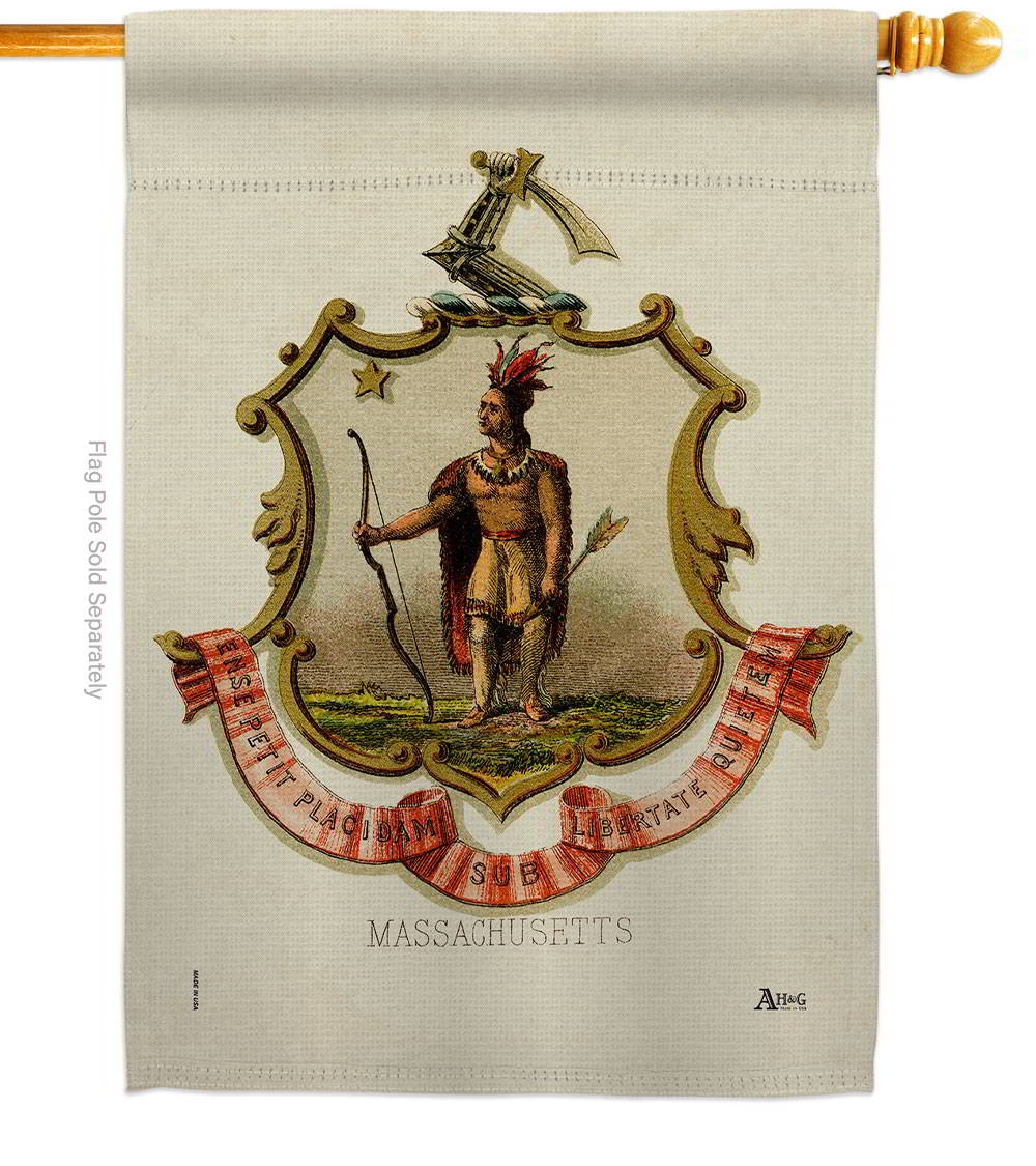 Coat Of Arms Of Massachusetts House Flag