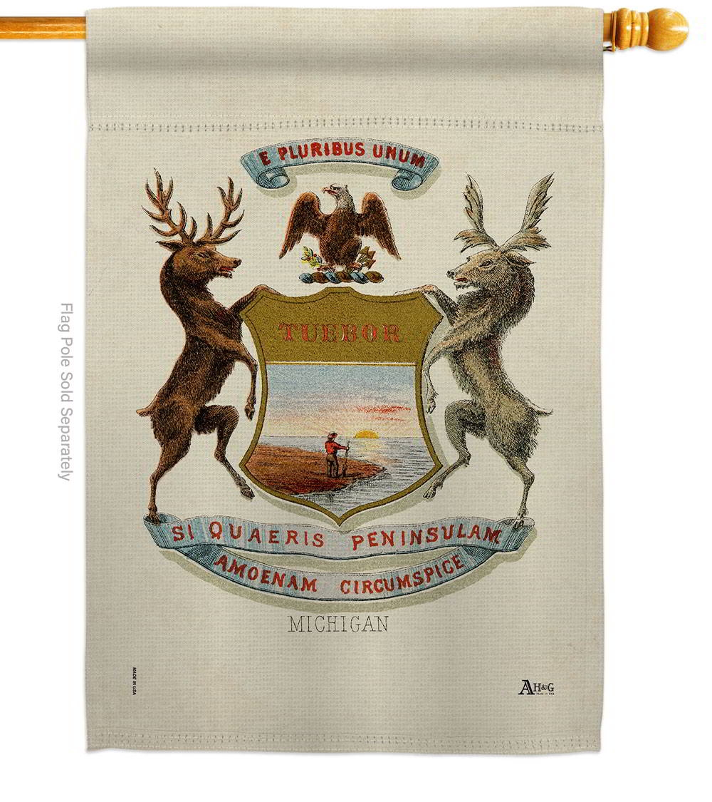 Coat Of Arms Of Michigan House Flag