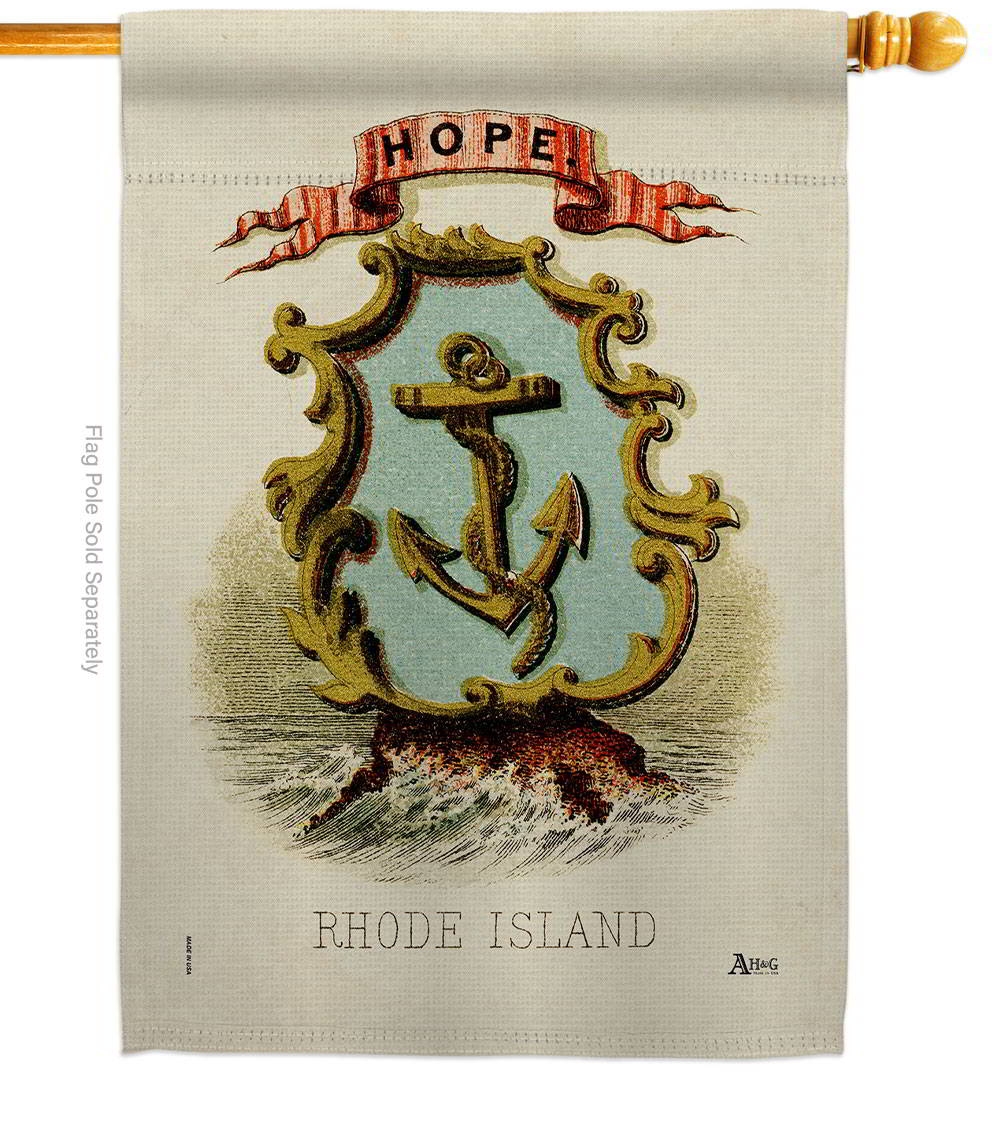 Coat Of Arms Of Rhode Island House Flag