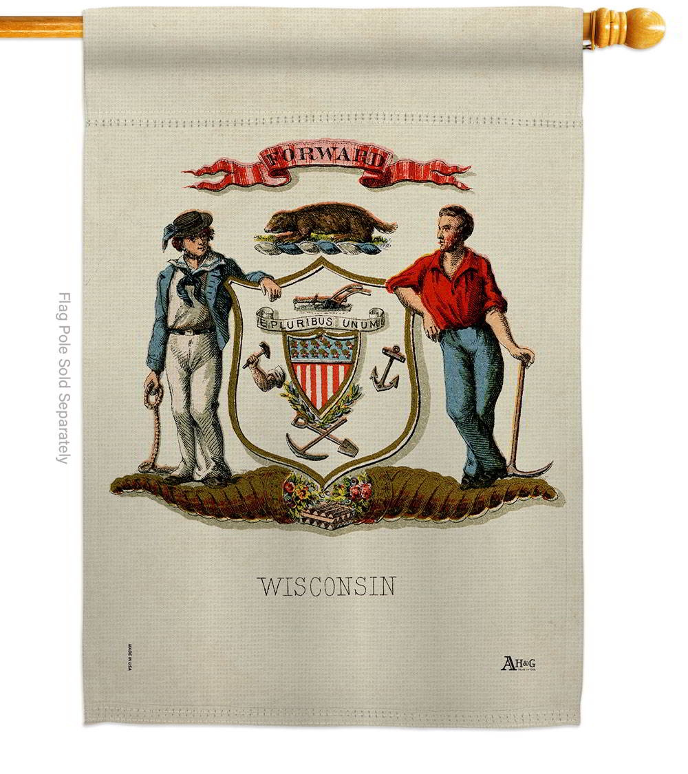 Coat Of Arms Of Wisconsin House Flag
