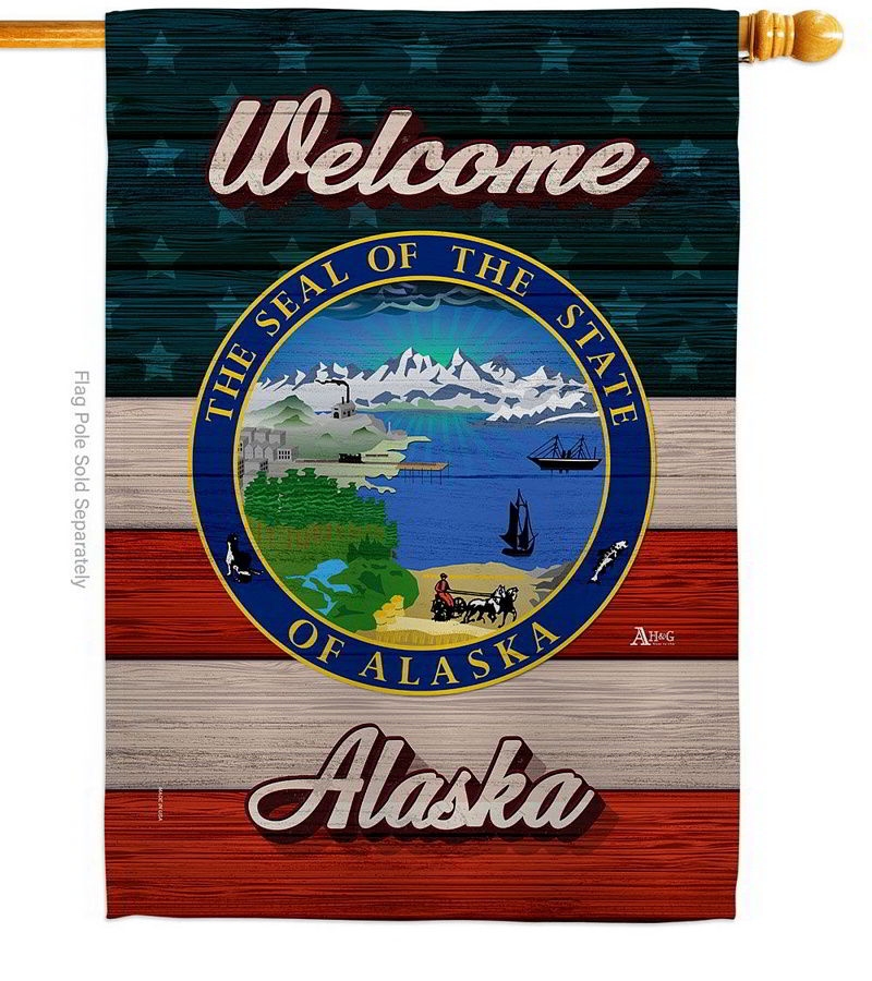 Welcome Alaska House Flag