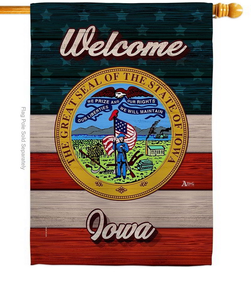 Welcome Iowa House Flag