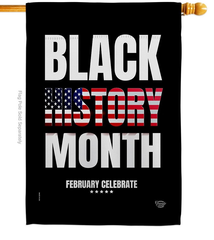 US Black History Month House Flag