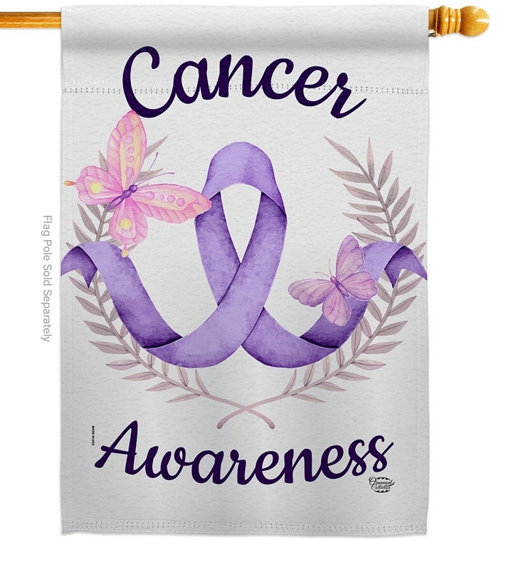 Cancer Awareness House Flag