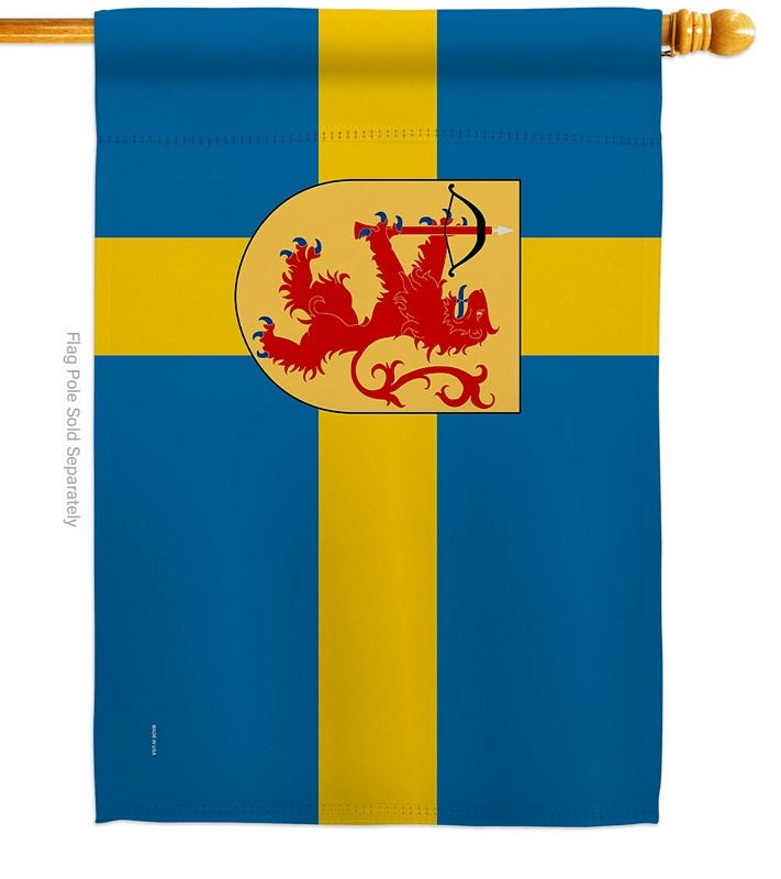 Provinces Of Sweden Smaland House Flag