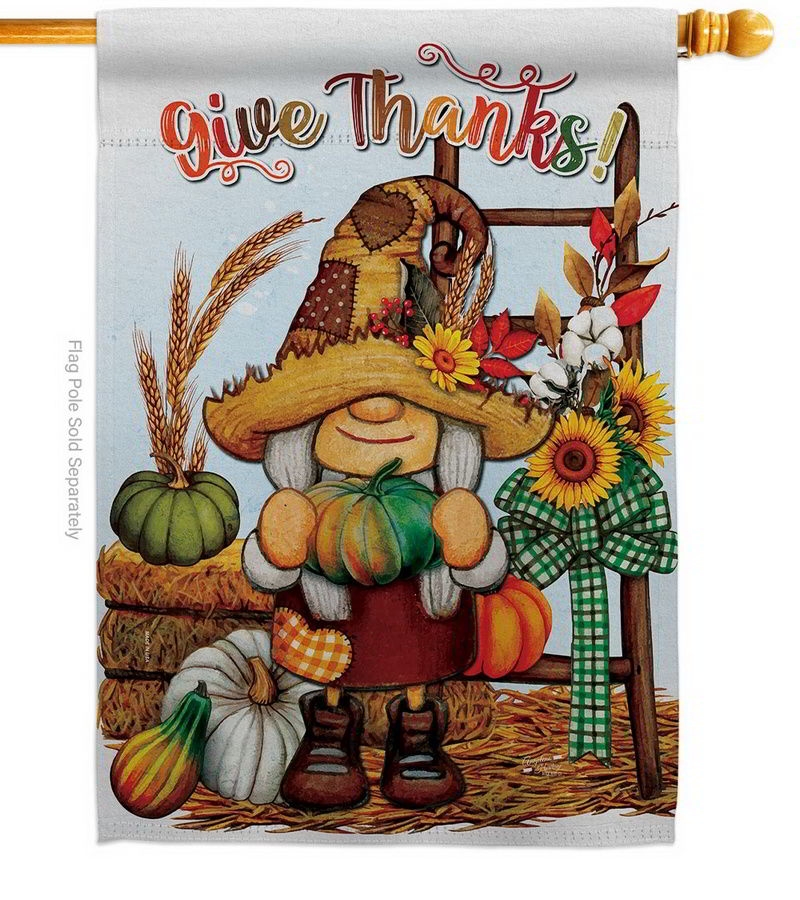 Give Thanks Decorative House Flag