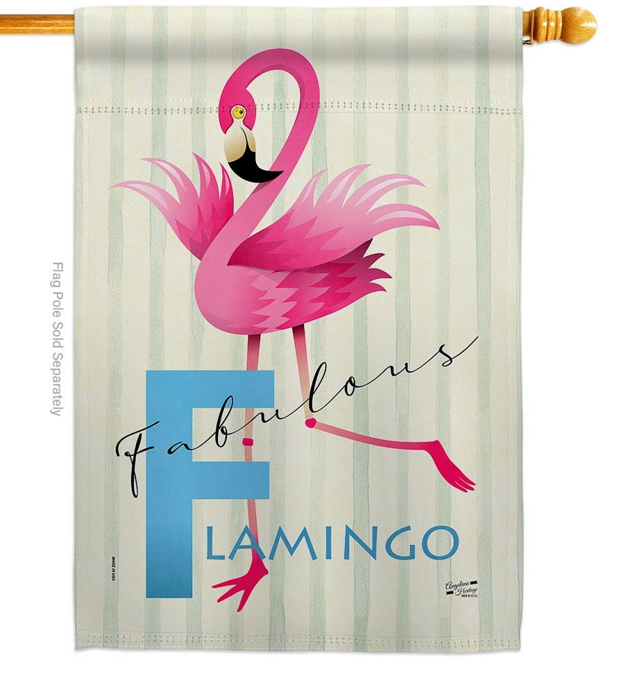 Fabulous Flamingo House Flag
