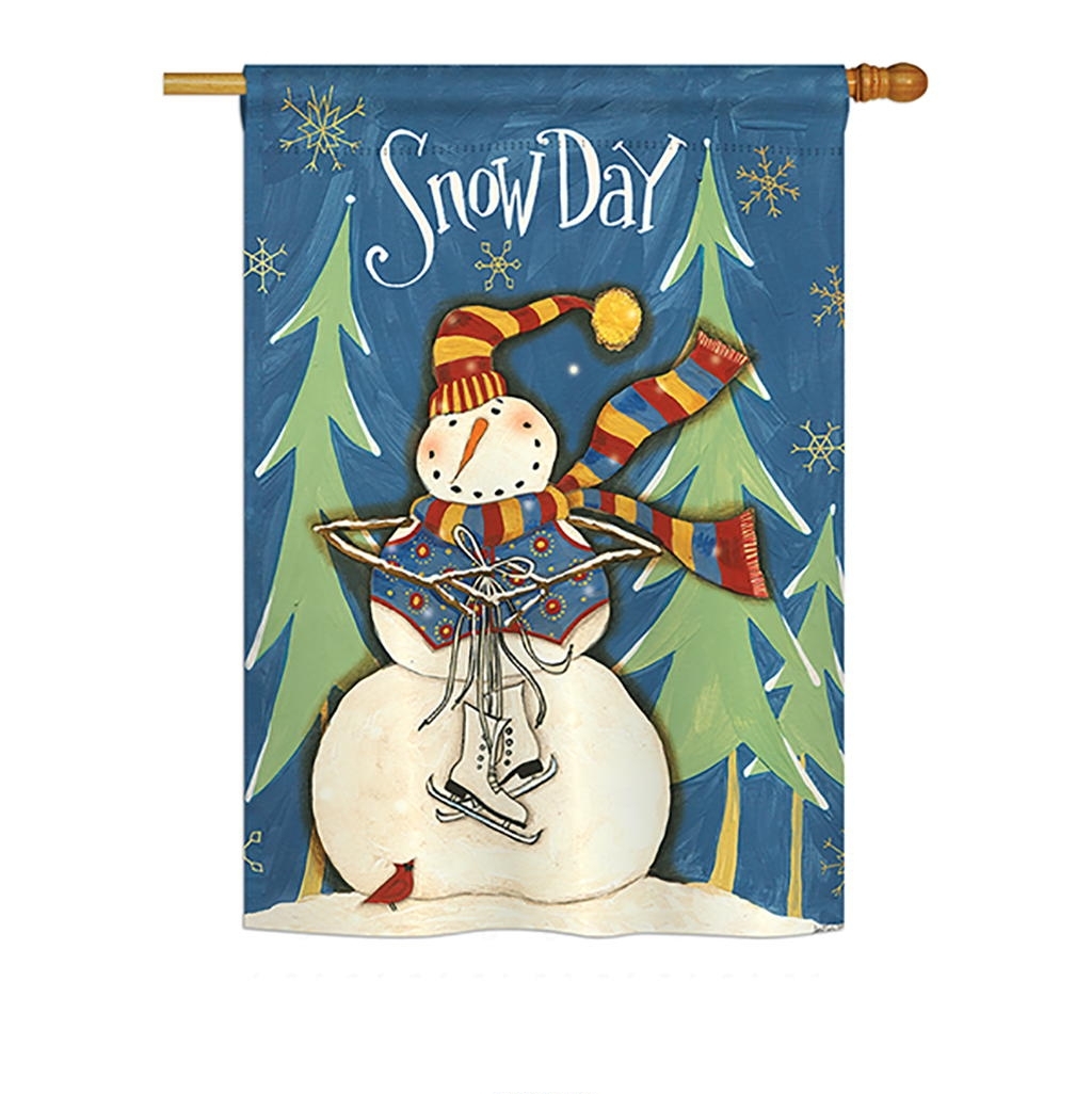 Winter Snow Day House Flag