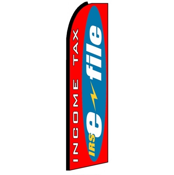 Income Tax E-File Feather Flag 3' x 11.5'