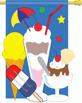 applique Ice Cream House Flag  - 1 left