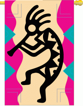 applique Kokopelli House Flag - 1 left