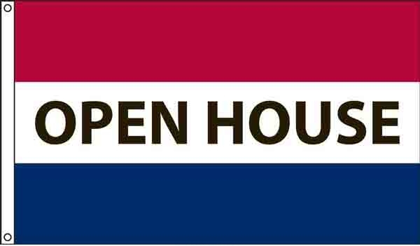Open House Message Flag, High Wind US Made 3' x 5'