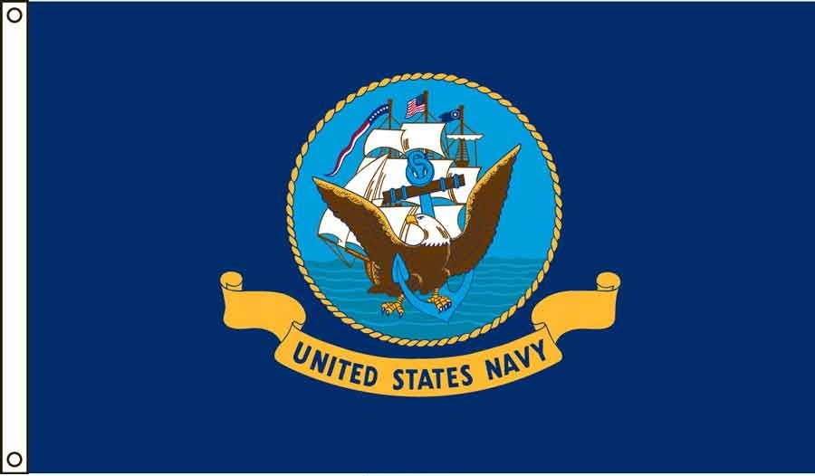 Navy US Made, High Wind Flag 5' x 8'