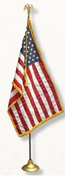3'x5' US Made - Nylon Indoor US Flag W/ 15/16" Pole
