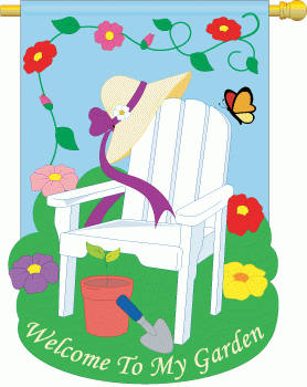 Applique My Garden House Flag - 1 left
