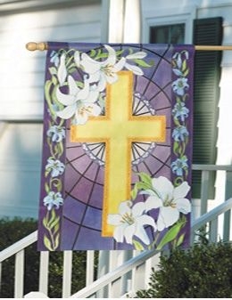 Cross & Lillies House Flag