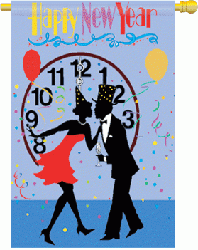 last one - applique New Year House Flag