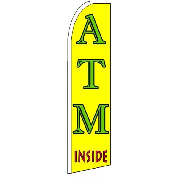 ATM Inside Feather Flag Banner 2.5' x 11'