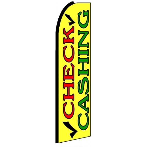 Check Cashing Feather Flag 3' x 11.5'