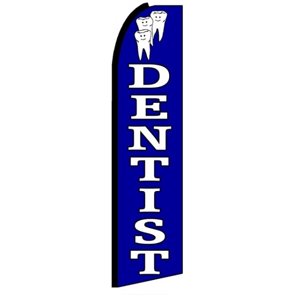 Dentist Blue Feather Flag 3' x 11.5'