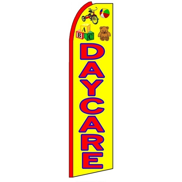 Daycare Yellow Feather Flag 3' x 11.5'