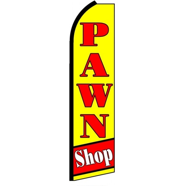Pawn Shop Feather Flag 3' x 11.5'