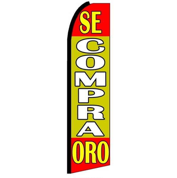 Se Compra Oro Feather Flag 3' x 11.5'