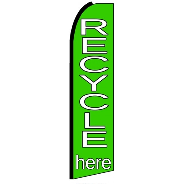 Recycle Here Feather Flag 3' x 11.5'