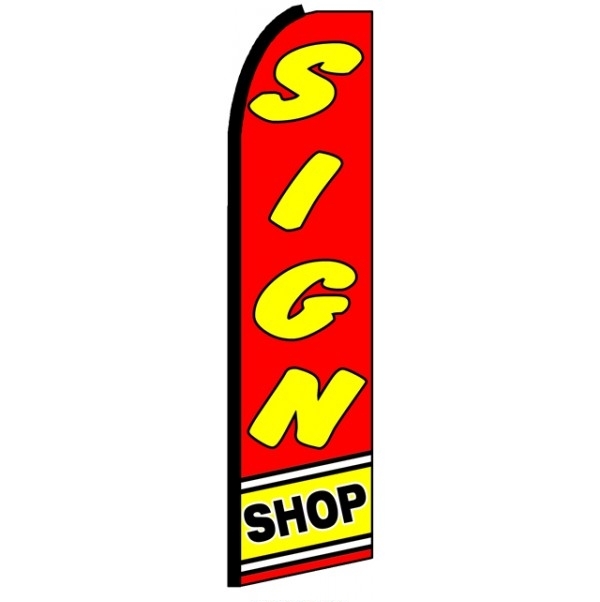 Sign Shop (Black Sleeve) Feather Flag 3' x 11.5'