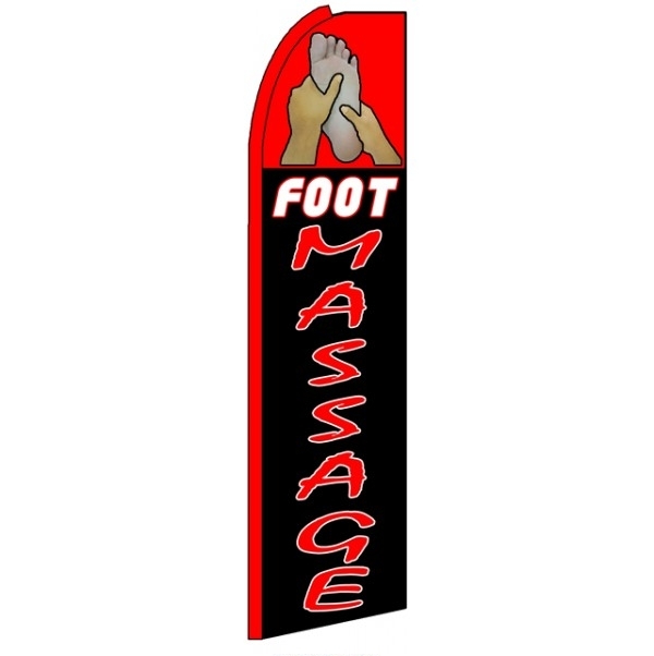 Foot Massage Feather Flag 3' x 11.5'