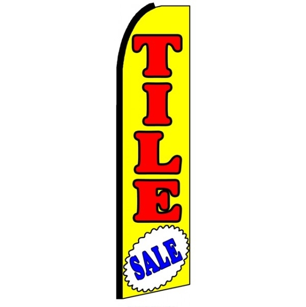Tile Sale (Yellow, Black Sleeve) Feather Flag 3' x 11.5'