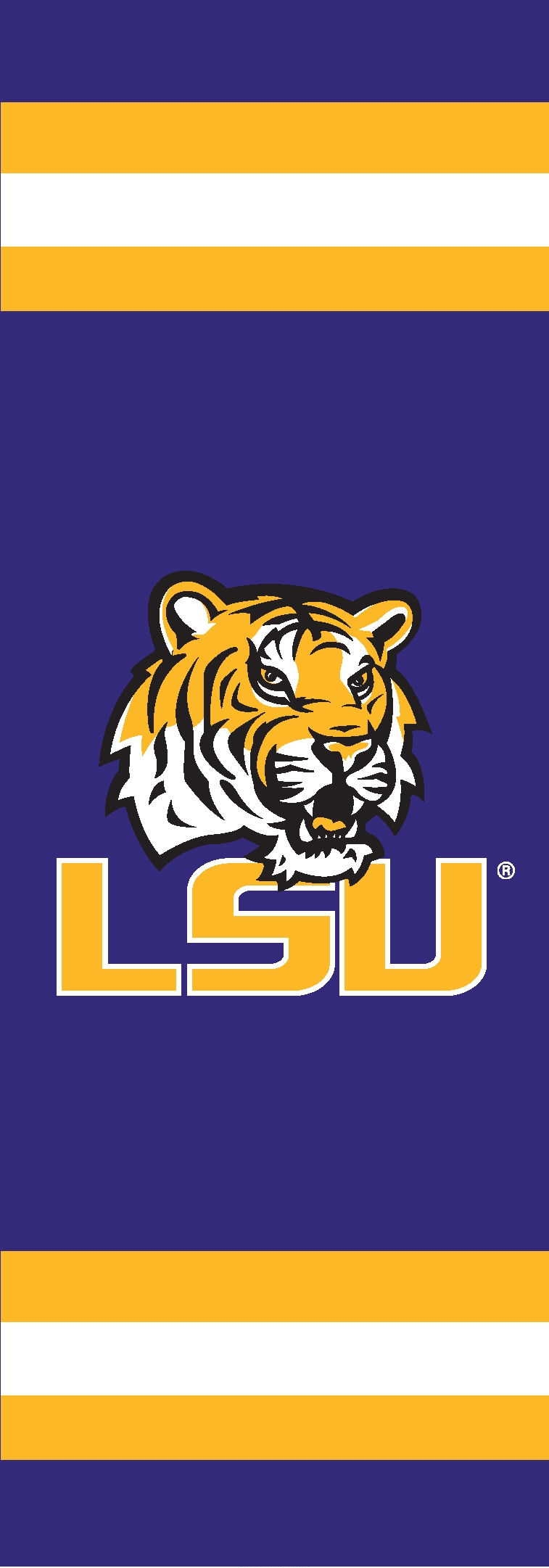 LSU Tigers Post Banner 30" x 11"